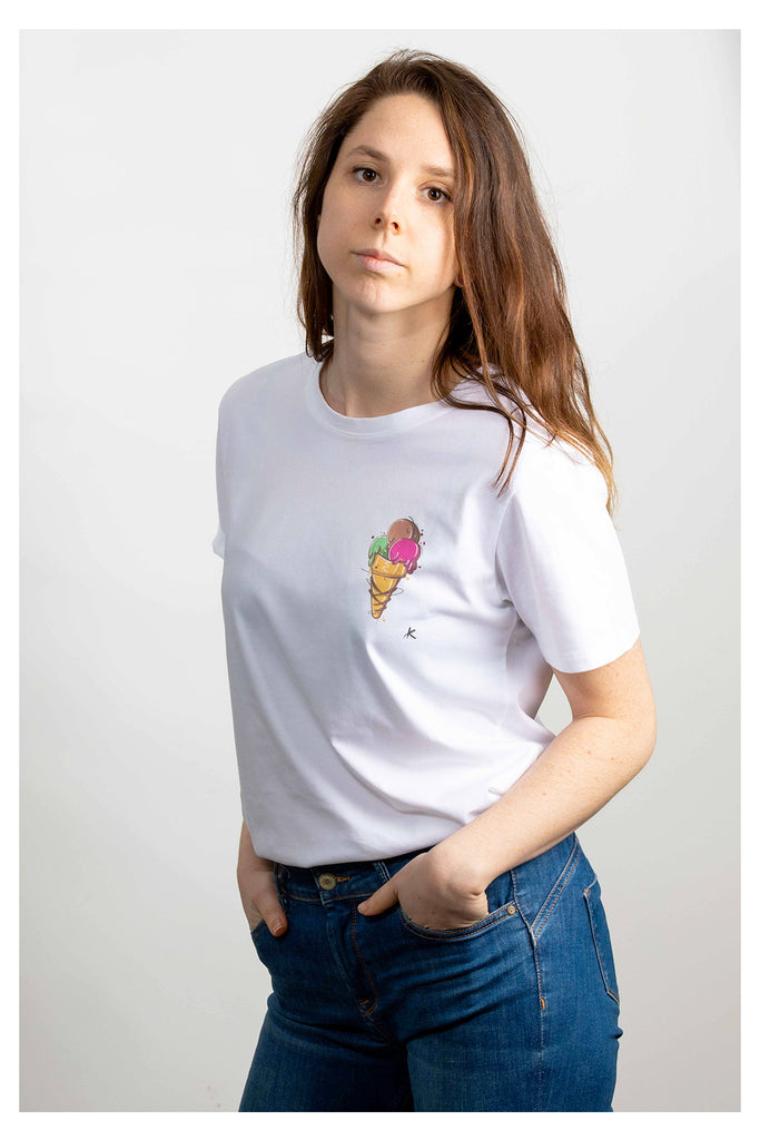 t-shirt glace blanc made in france