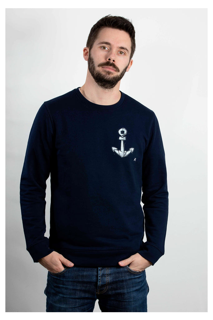 sweat col rond navy