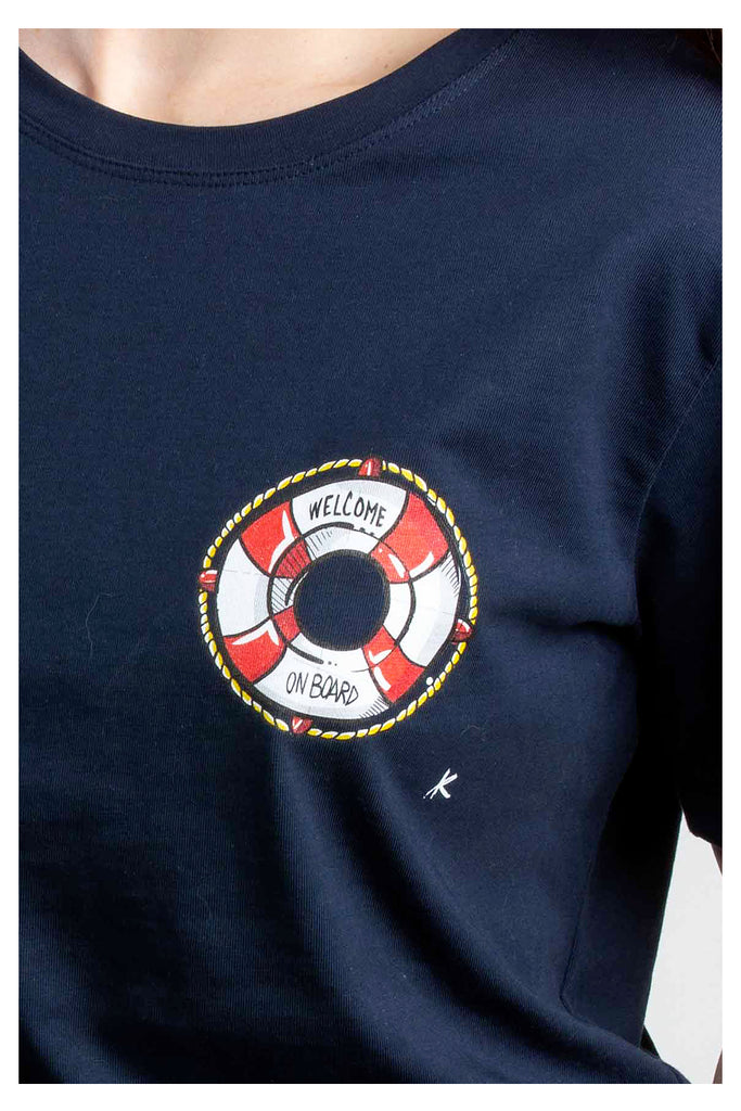 tshirt navy bouée made in france